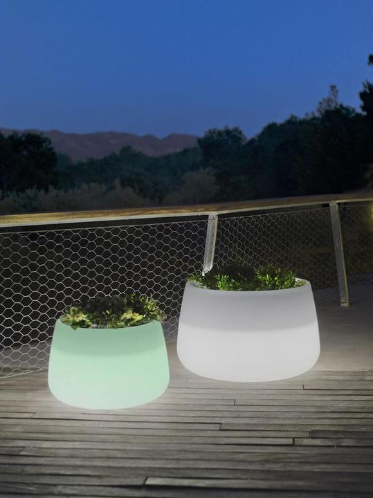 Produktbild Newgarden CAMELIA 80 LED Solar XXL Pflanzkübel, Blumentopf 80cm aussen + RGB, Akku + Fernbedienung IP (80 lm, IP67)