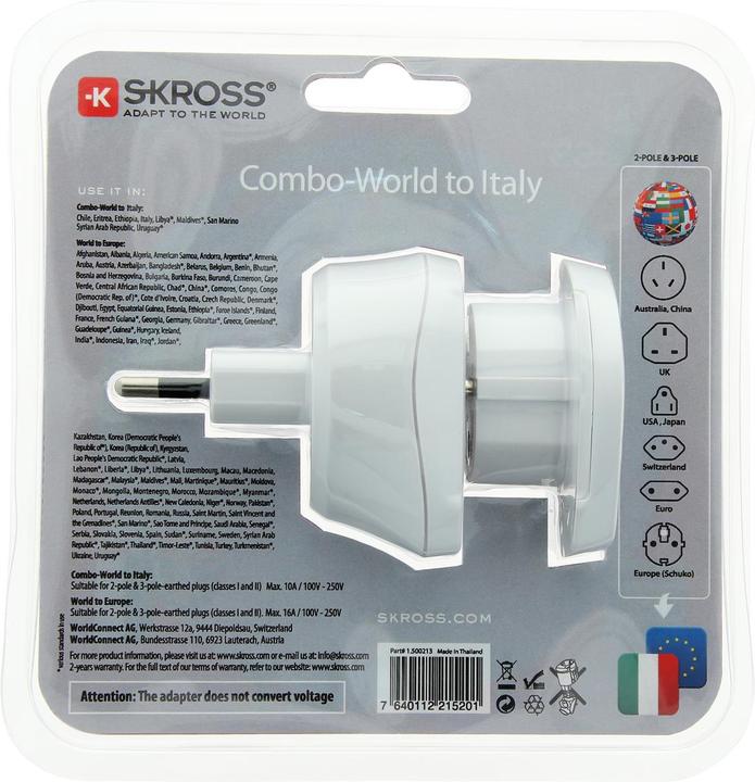 Immagine prodotto Skross Combo Adapter Mondo - Italia