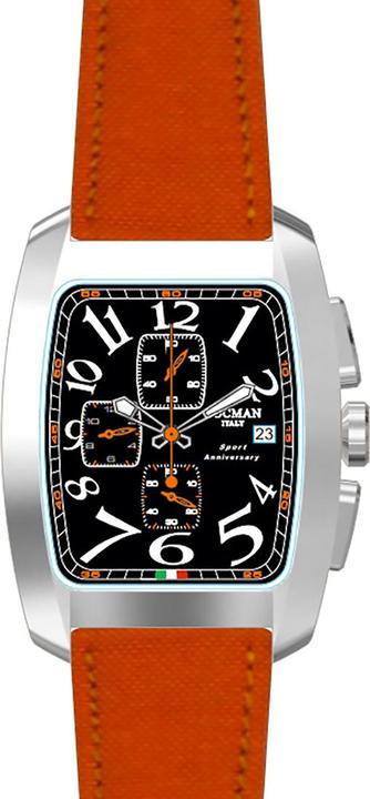 Produktbild Locman Italy Herrenuhr Sport Anniversary Chrono orange/schwarz Ref. 0470 (Chronograph, 37 mm)