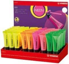 Actual product image STABILO Highlighter NEON, 45 cardboard display (Red, Violet, 5 mm)