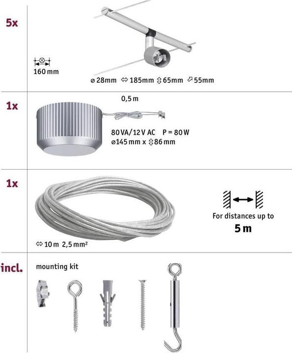 Produktbild Paulmann Wire System Spice Salt (GU5.3)