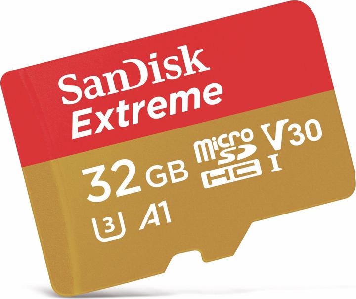 Actual product image SanDisk Extreme UHS-I V30 (32 GB, microSDHC, U3, UHS-I)