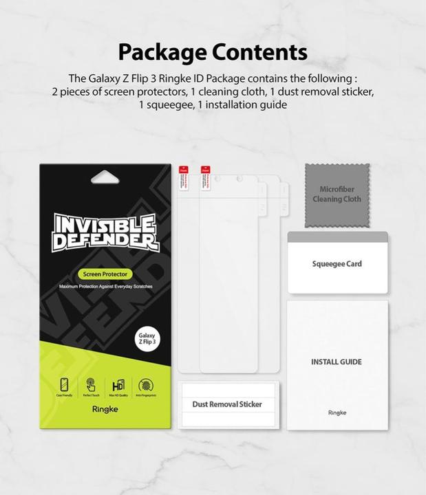 Image du produit Ringke Folia Invisible Defender Samsung Galaxy Z Flip 3 (2 PACK) (2 pièce(s), Samsung Galaxy S21)