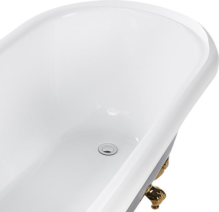 Produktbild Beliani Badewanne freistehend blau / weiss oval 170 x 76 cm CAYMAN (359 l, 170 cm, 78 cm)