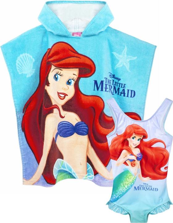 Actual product image The Little Mermaid Girls' swimming costume and poncho set (116)
