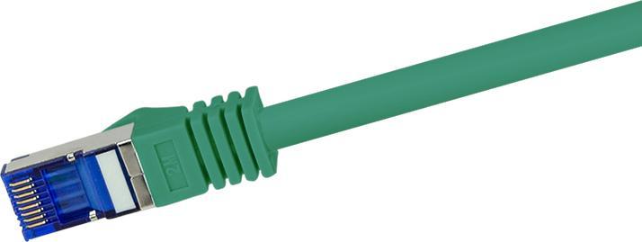 Produktbild LogiLink C6A025S RJ45 CAT 6a S/FTP 0.5m Grün (S/FTP, CAT6a, 0.50 m)
