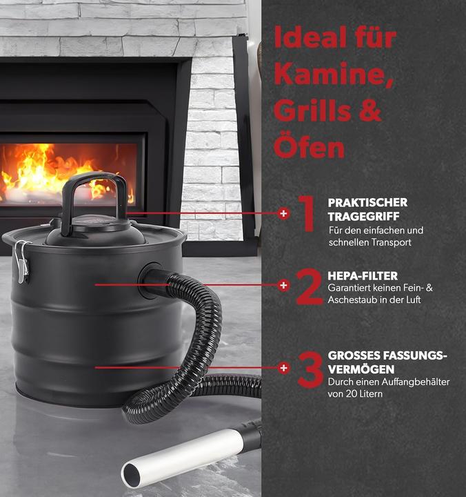 Image du produit Siwitec Aschesauger für Kamin mit HEPA-Filter (Aspirateur de cendres)