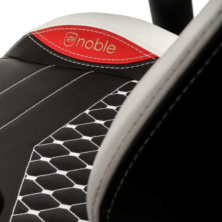 Actual product image noblechairs EPIC gaming chair Genuine leather gaming chair, black-white-red