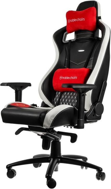 Actual product image noblechairs EPIC gaming chair Genuine leather gaming chair, black-white-red