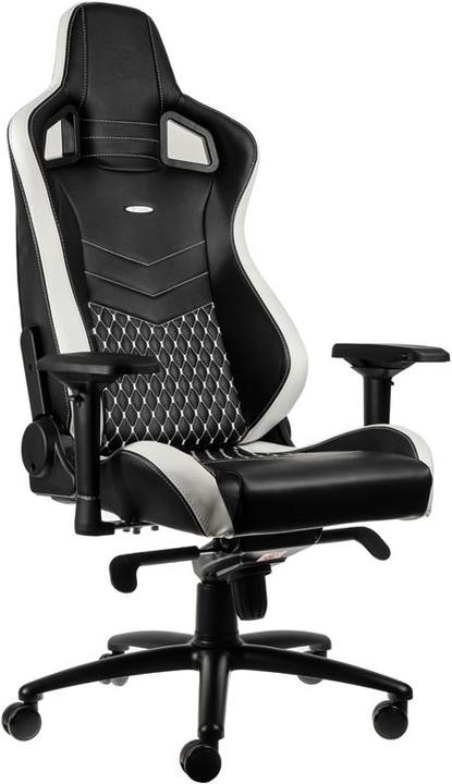 Actual product image noblechairs EPIC gaming chair Genuine leather gaming chair, black-white-red