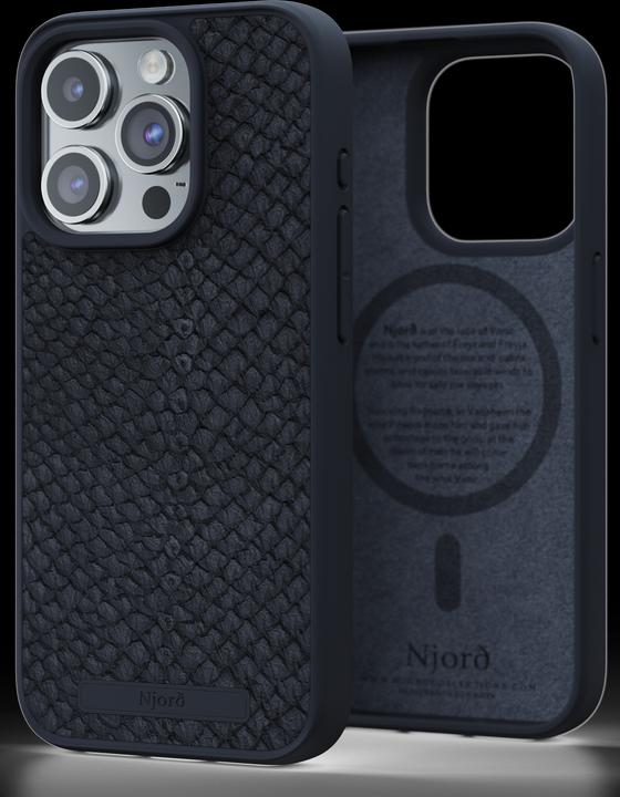Immagine prodotto Njord Custodia rigida per Magsafe in pelle Salm.Leather Nero (Apple iPhone 15 Pro)
