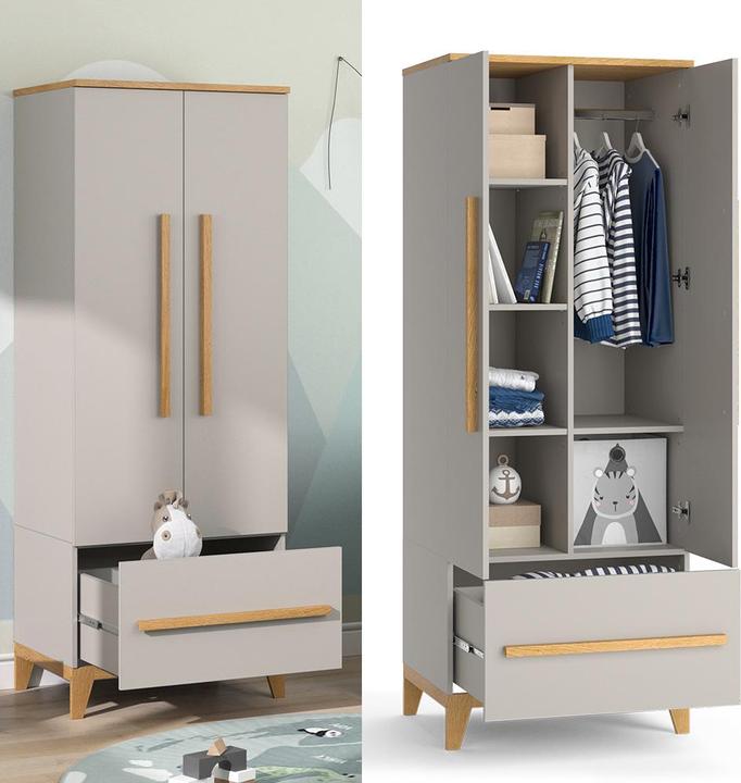 Produktbild VitaliSpa Kinderkleiderschrank Malia, Cashmere-Eiche, 70 x 186.8 cm (70 cm)