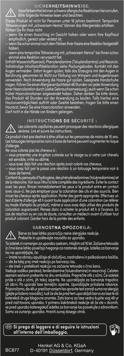 Valeurs nutritives et ingrédients Schwarzkopf Brillance Brillance (877 Brun cendré clair)