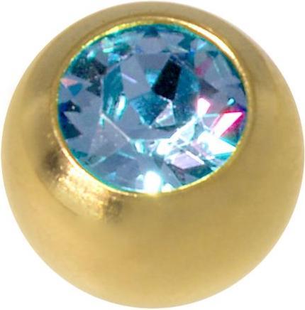 Bijouteria Piercingverschluss (Edelstahl, Gold Beschichtung, Kristall)