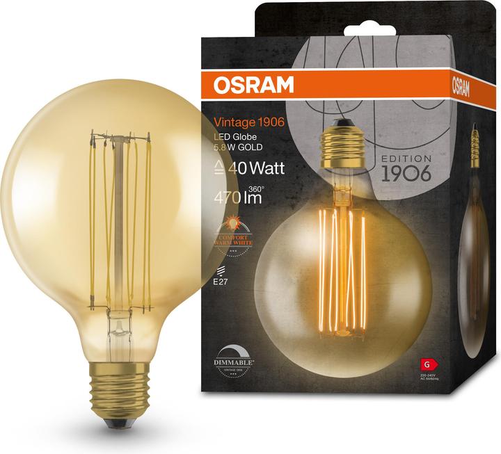 Image du produit Osram Vintage 1906 (E27, 5.80 W, 470 lm, 1 x, G)