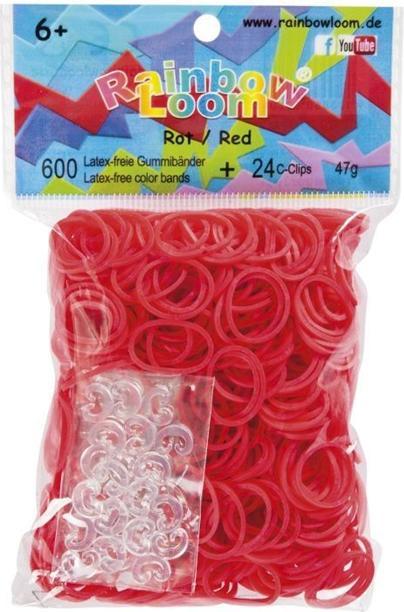 Actual product image Rainbow Loom Rubber bands red jelly (24 pcs.)