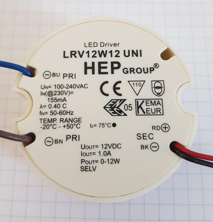Produktbild Synergy 21 HEP Netzteil - 12V 12W - für Unterputzdose
