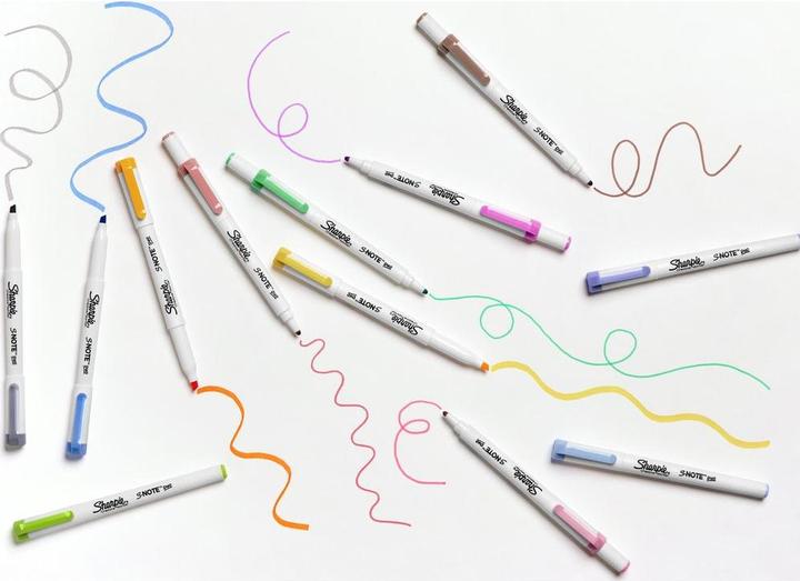 Image du produit Sharpie Surligneur S-Note DUO pointe biseautée et ogive 16 pcs. blister (Multicolore, 3.50 mm, 16 x)