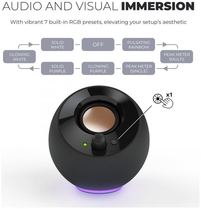 Produktbild Creative Lautsprecher Pebble SE RGB Stereo, schwarz