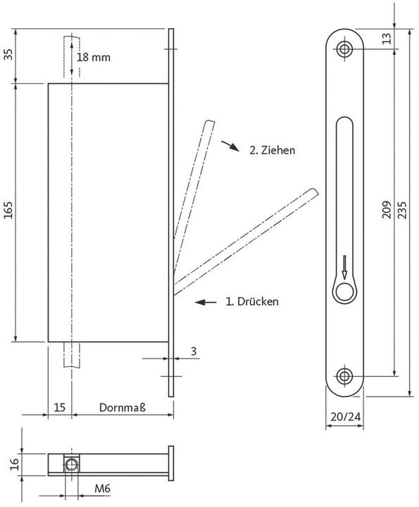 Actual product image BKS Rebate deadbolt locks 1899 (Profile cylinder)