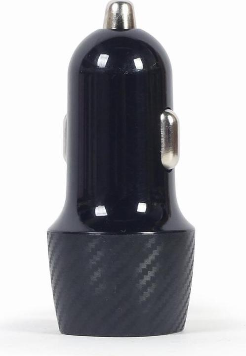 Actual product image Gembird 2-port USB car fast charger, Type-C PD, 18 W, black