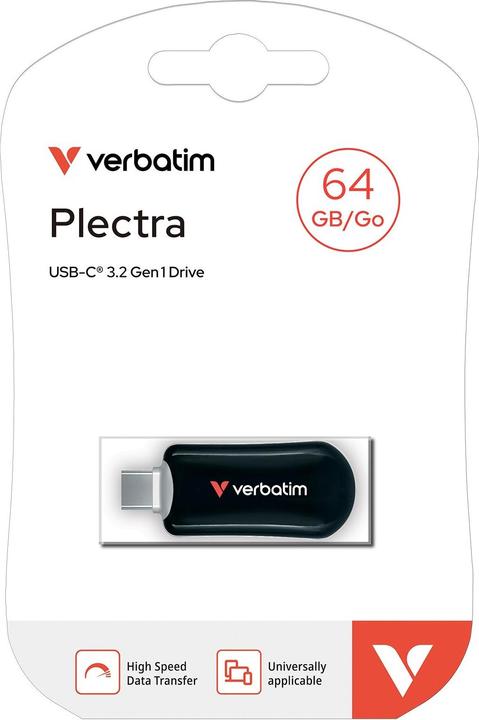 Actual product image Verbatim STICK 64GB Plectra Black USB-C Flash Drive 30224 (64 GB, USB-C)