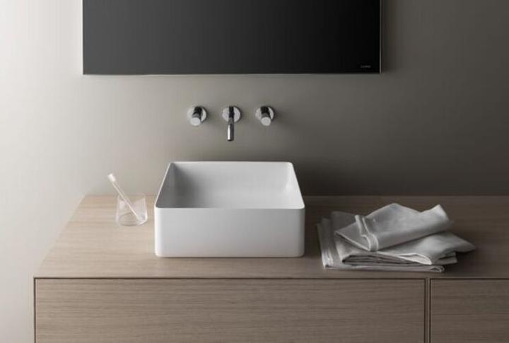 Produktbild Laufen Living square wastafel 36x36cm zonder kraangat zonder overloop saphirkeramiek wit (360 mm, 360 mm)
