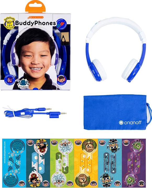 Actual product image Buddyphones Headphone Explore Blue