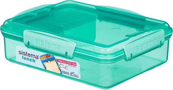 Produktbild Sistema Snack Attack Duo Lunch 975ml - Green