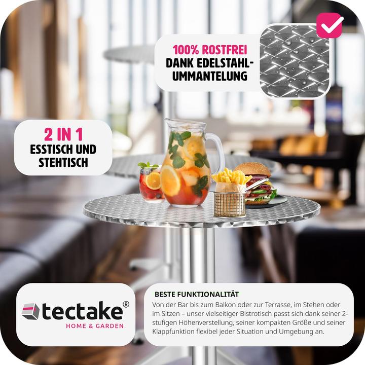 Image du produit tectake Tables de bistrot (Ø 60 x 114 cm)