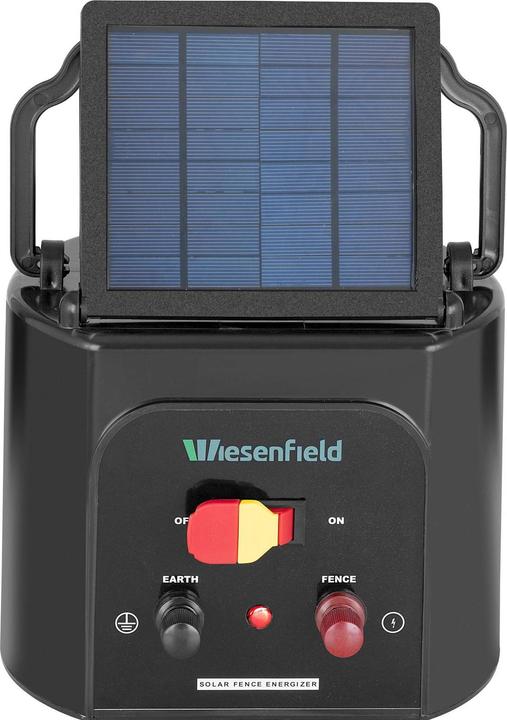 Produktbild Wiesenfield Weidzaungerät Solar Elektrozaungerät 6 V Akku Weidebedarf 15 km 0,8 J