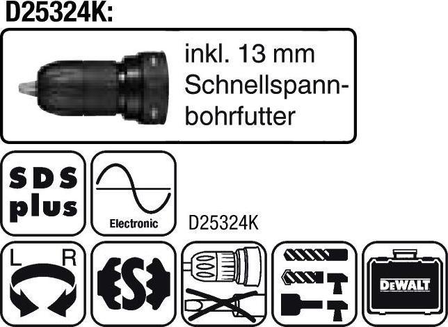 Produktbild DeWalt Kombihammer D25334K SDSplus 30mm 950 Watt (Netzbetrieb)
