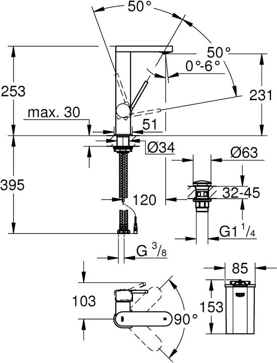 Actual product image Grohe Plus single-lever basin mixer with digital display L-Size
