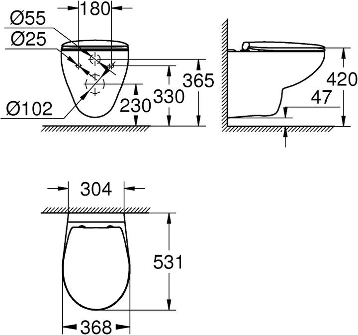 Produktbild Grohe Bau Keramik Set Wand-Tiefspül-WC