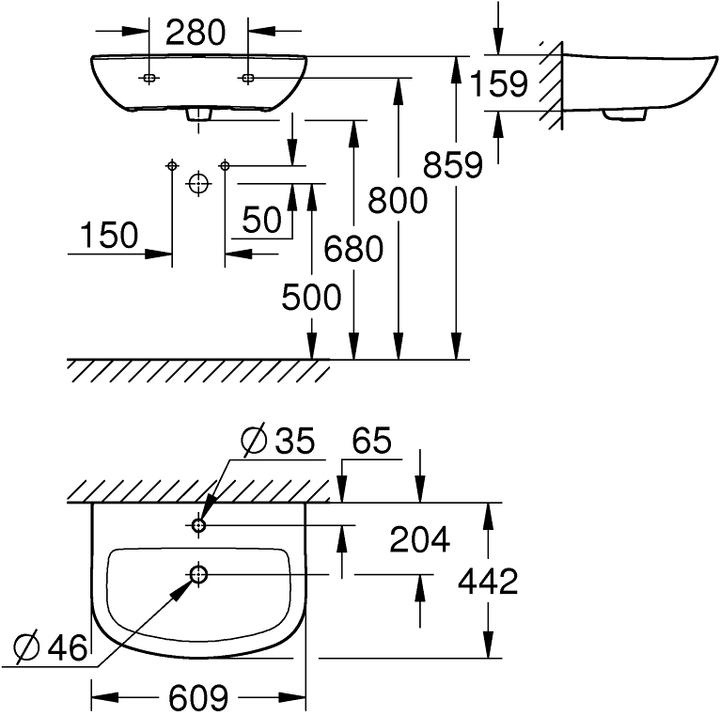 Immagine prodotto Grohe Lavabo in ceramica da costruzione (442 mm, 609 mm)