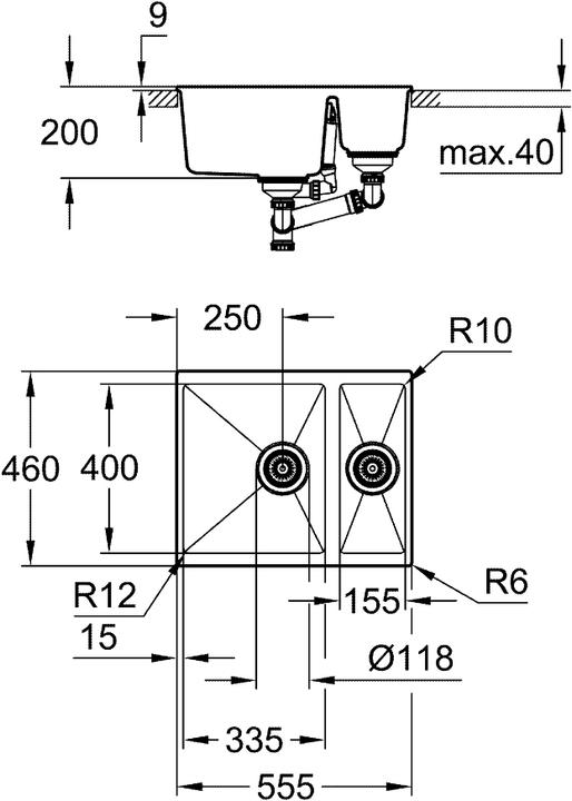Produktbild Grohe K500 Kompositspüle (46 cm, 55.50 cm)