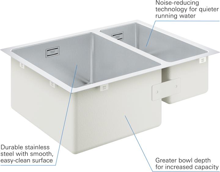 Produktbild Grohe K700 Unterbau Edelstahlspüle (Einbauspüle, 40.20 cm, 54.70 cm)