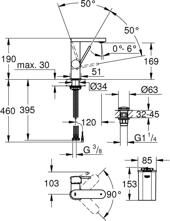 Image du produit Grohe Plus Mitigeur monocommande pour lavabo avec affichage digital M-Size