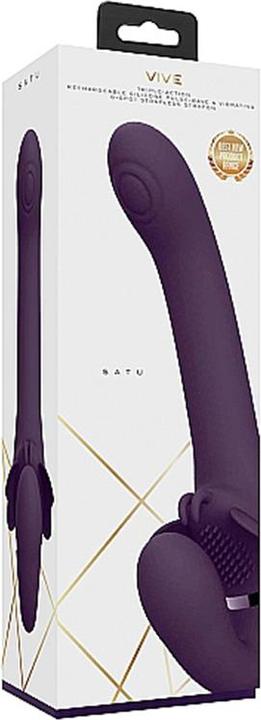 Actual product image Topco Satu - Pulse Wave & Vibrating Strapless Strapon - Purple