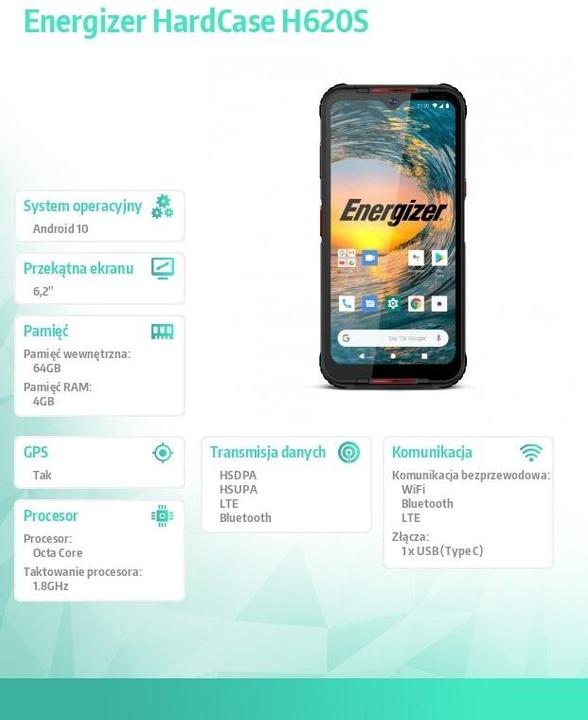 Label énergétique Energizer H620S 4G NOIR IP69 (64 Go, Juoda, Multicolore, 6.20", Double SIM hybride, 48 Mpx, 4G)