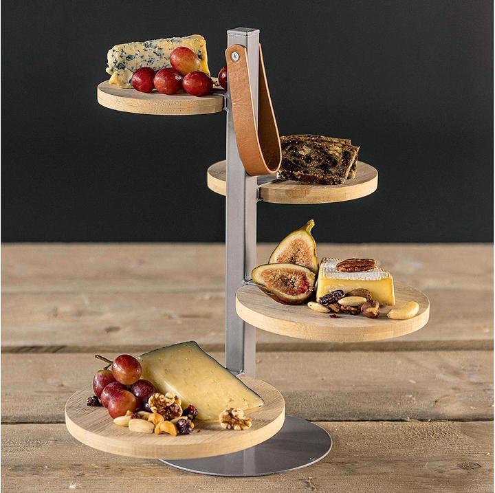 Image du produit Gusta Etagère avec 4 assiettes en bois