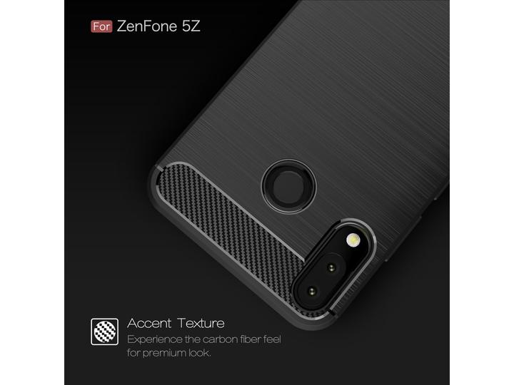 Immagine prodotto Screenguard Asus ZenFone 5 / 5Z Cover Carbon Brushed Soft TPU (Asus Zenfone 5Z)