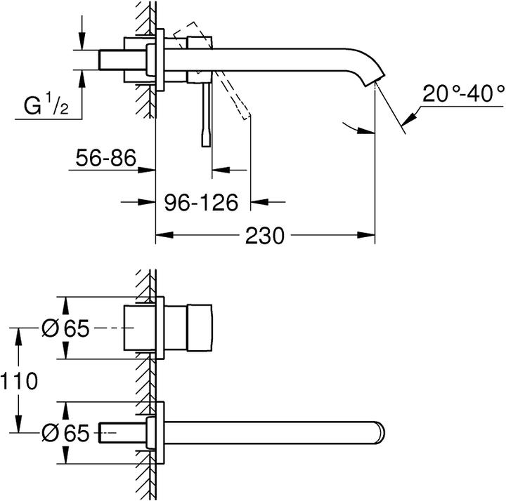 Produktbild Grohe Essence 2-Loch-Waschtischbatterie