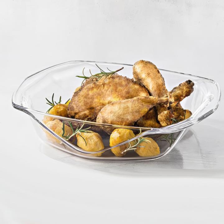 Image du produit VR Group Petit plat en verre trempé avec couvercle