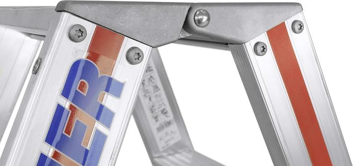 Productafbeelding Hymer-Leitern Hymer trapladder 2x3 treden dubbelzijdig toegankelijk, versterkte treden (Trapladder, 77 cm)