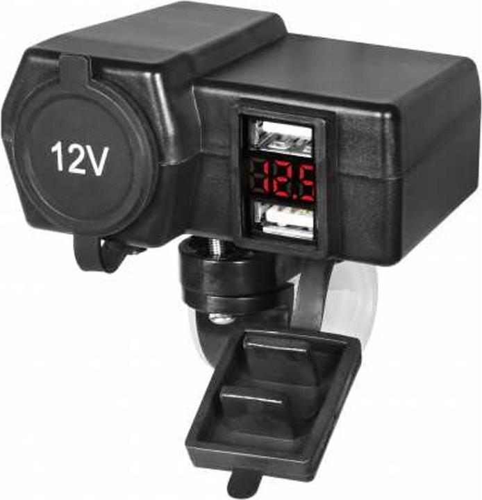 Produktbild Booster Zigarettenanzünder Motorrad Stromversorgung 2 usb + Stecker