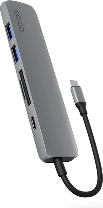 Actual product image Epico 6in1 Aluminium Hub 8K with USB-C connector - space grey (6 Ports)