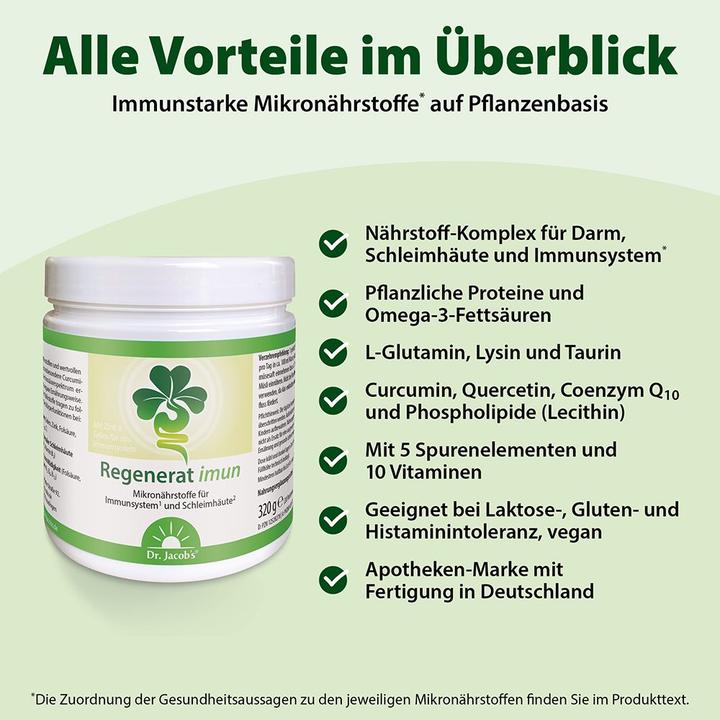Nährwerte und Zutaten Dr. Jacob's Regenerat imun (1 Stück, Pulver, 320 g)