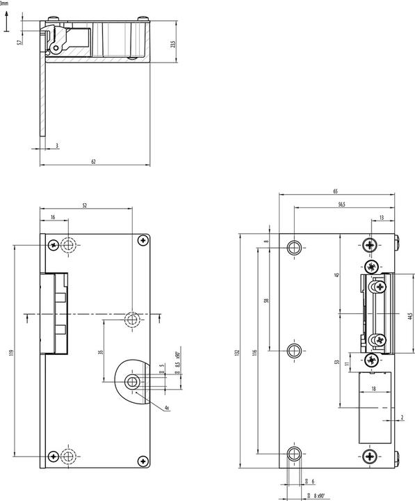 Productafbeelding effeff Elektrische sluitplaat EFF-EFF 118 FaFix® met radiusschoot (Interieur)