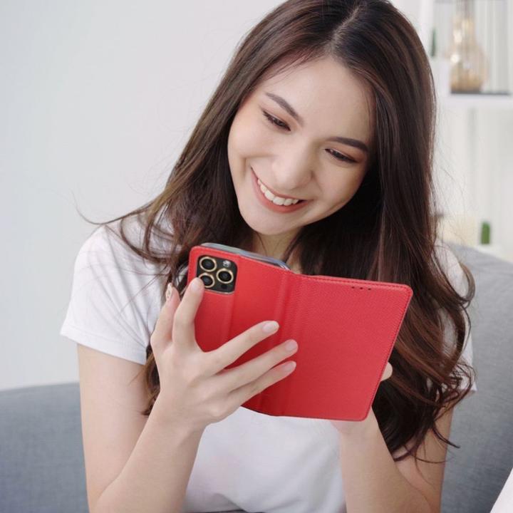Actual product image OEM Back panel cover SMART CASE Book for REALME NOTE 50 red (Realme Note 50)